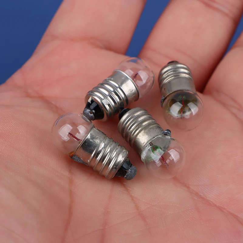 10PCS Home Miniature Round 1.5V 2.5V 3.8V Small Light Cannon For Student Experiment Small Light Bulbs Flashlight Bulb Beads Use