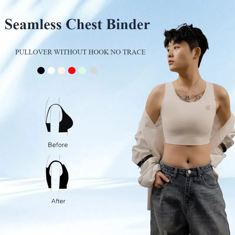 

No Trace Sport Pullover Chest Binder Tomboyt Breathable Sports Bra Corsets