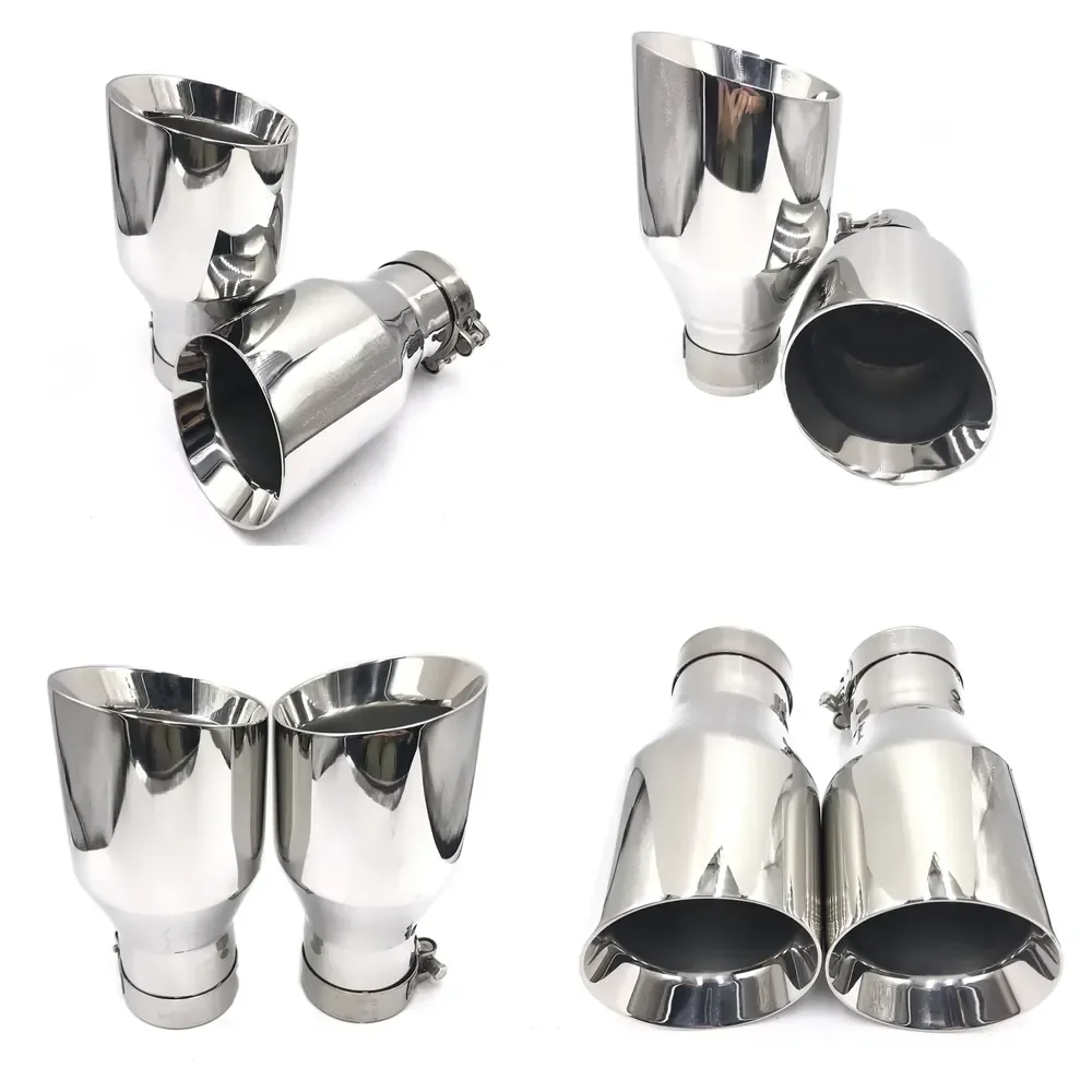 【Durable Practical Daria】 Newest Style 304 Stainless Steel Universal Exhaust System End Pipe+car Exhaust Tip 1 Piece