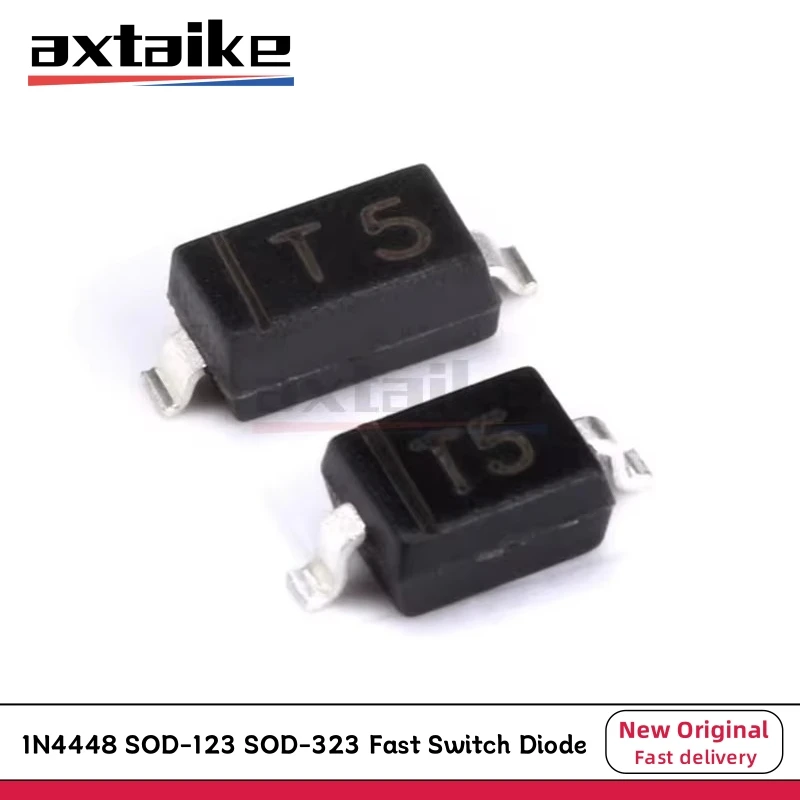 

100PCS 1N4448 1N4448W 1N4448WS SMD Fast Switching Diode SOD-123/1206 SOD-323/0805 100V 75V 250mA T5 IN4448 Diodes