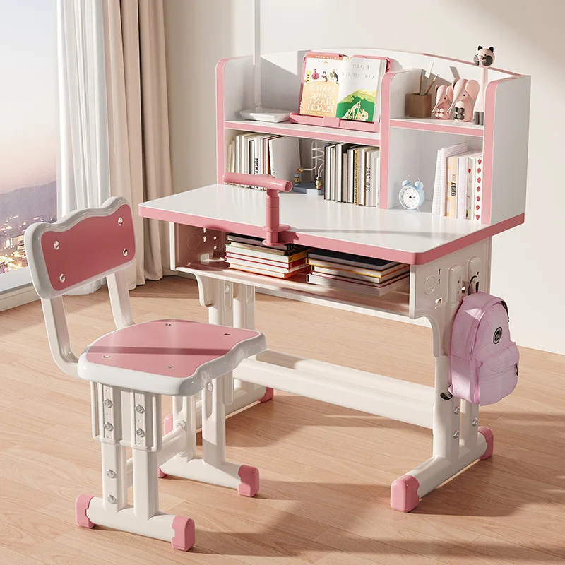 Study table Household bedroom Boys and girls writing table Book table Chair set Primary school children's desk Lifting desk
