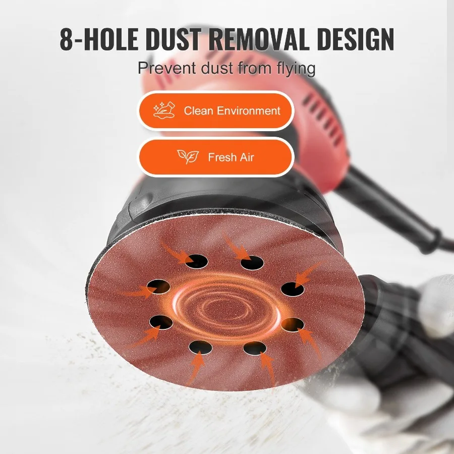 150 peças discos de lixa de 5 polegadas 60600 lixa de gancho e laço de grão 8 furos