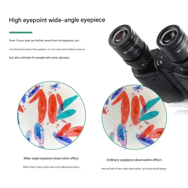 

Biological microscope WF10X high eyepoint wide-angle eyepiece lens field of view 20mm/23.2mm interface with micrometer