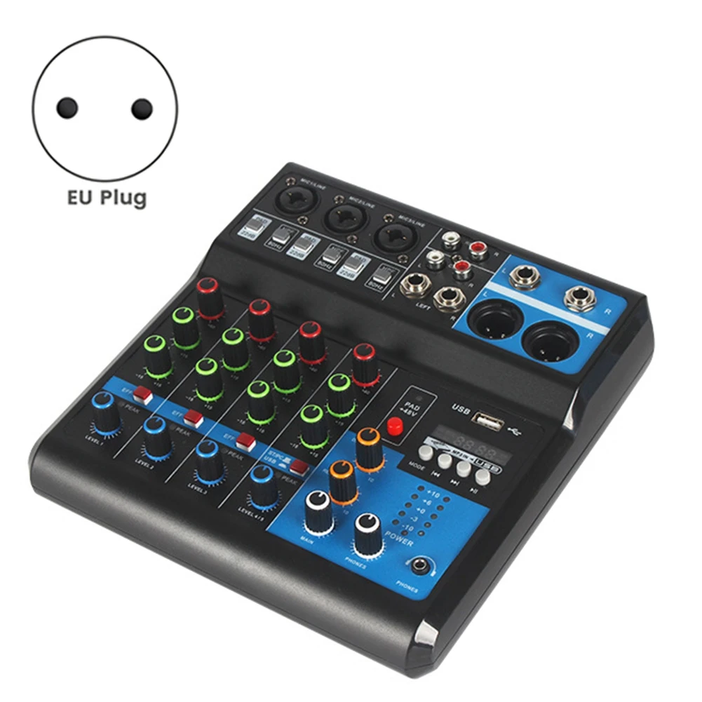 T24C A5 لايف كارت الصوت خلط وحدة التحكم خلاط للبث المباشر DJ معدات الصوت المهنية الصوت 5 قناة جهاز مزج الصوت