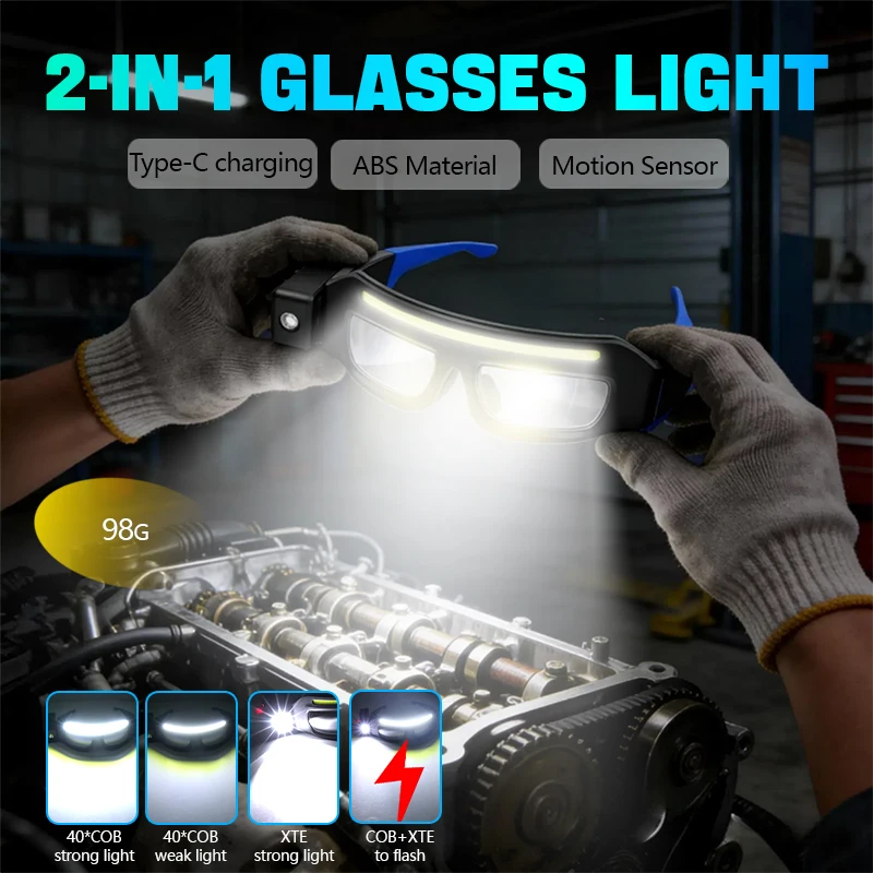 

Профессиональный налобный фонарь с регулируемым углом наклона 90 градусов, датчиком движения, 5 режимами освещения, водонепроницаемый, для активного отдыха на природе