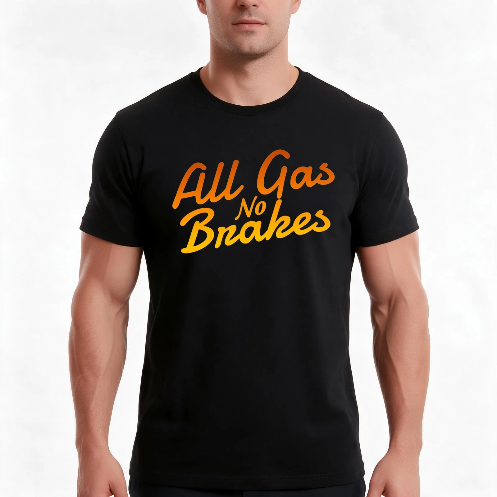 All gas no brakes - Funny T-Shirt, Summer Casual Cotton Tee, Oversized Streetwear Tops, Vintage Graphic Print, Unisex Men Women