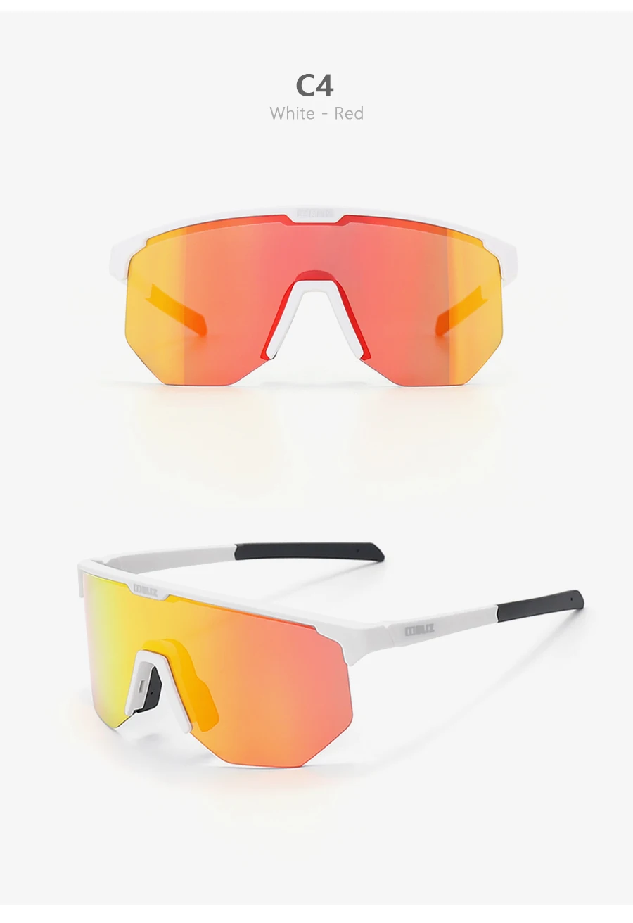 B BLIZ Hero Polarisierte Fahrrad-Sonnenbrille, winddichte Mountainbike-Brille für Männer und Frauen, Radfahren, Wandern, Laufen, Brille mit 3 Gläsern – Detail 11