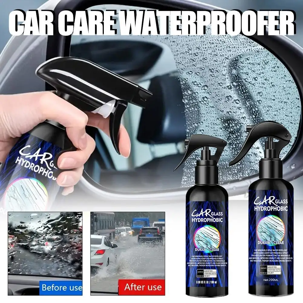 100/200ml Cars Glass Anti-Rain Spray Auto Water repellent Coating Agent Waterproof Rainproof Anti-fog Glass Cleaner