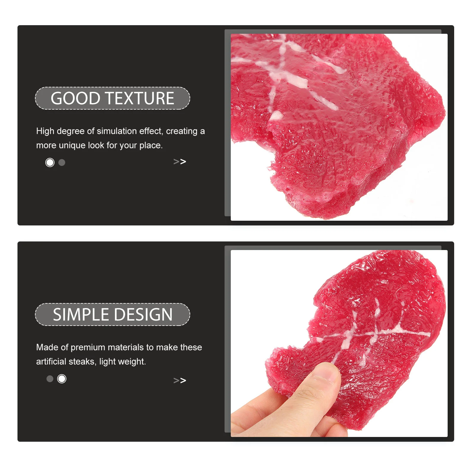 Fake Meat Decoration Imitation Steak Sliced Realistic Vegetable Resin Mini Food