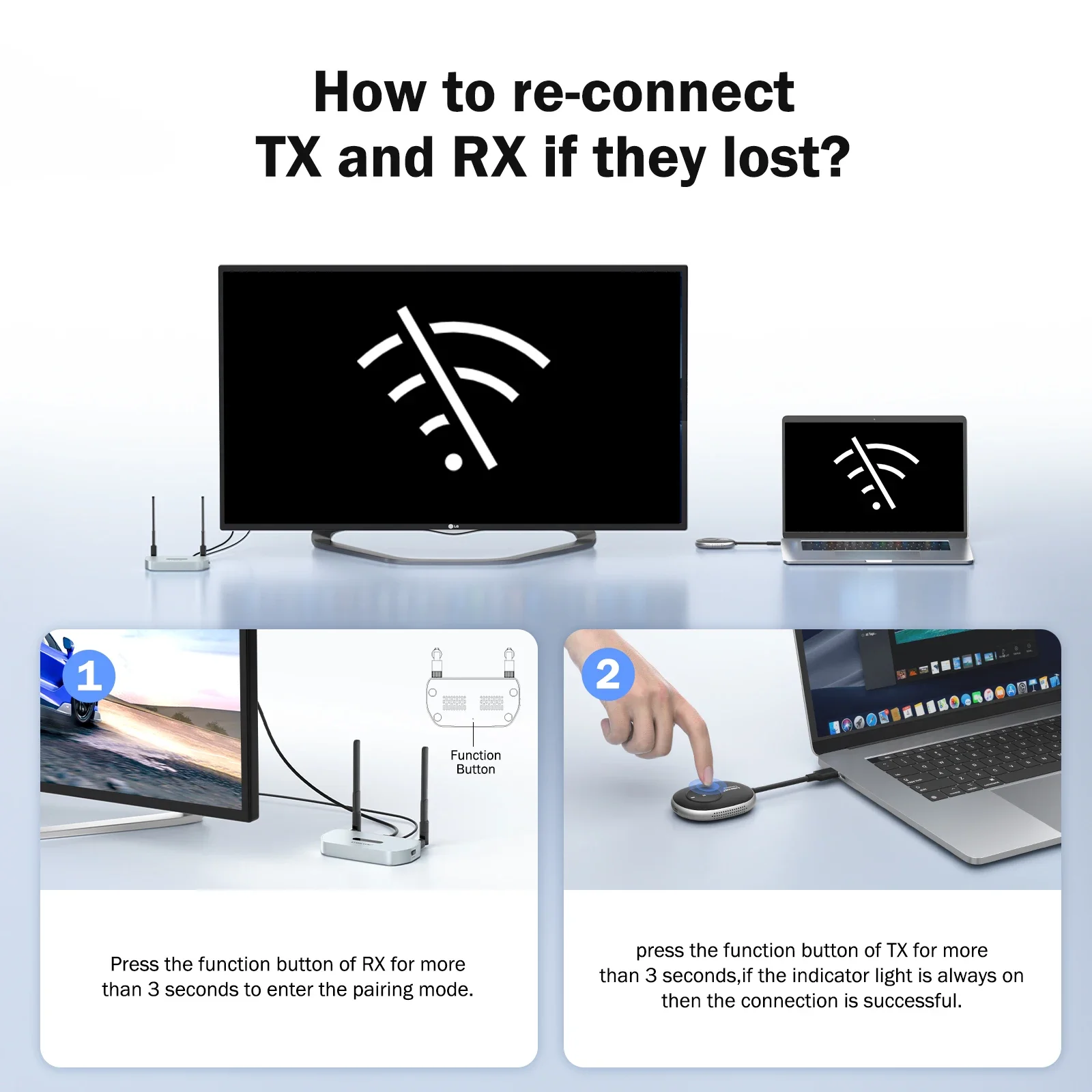 Offre spéciale sans fil HDMI Donge HDMI adaptateur d'extension émetteur récepteur vidéo Audio étendre 50M Miracast pour TV ordinateur portable PC Mobile