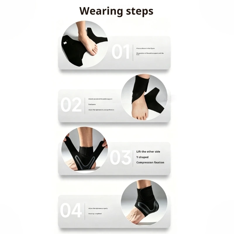 1 Pair or 1Pc Permanent Stretch Ankle Cover With Secure Closures For Foot Assistance During Exercise M-XL Size