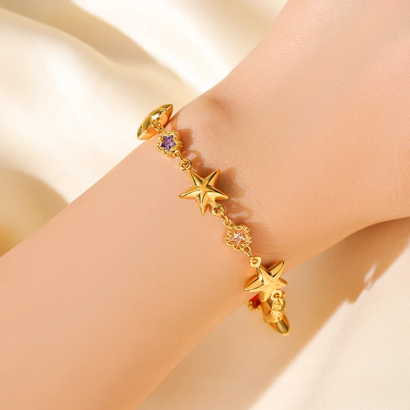 EILIECK 316L Edelstahl Klassisches Synthetisches Zirkon-Perlenarmband für Damen 18K Gold PVD-beschichtet Modeschmuck Handkette – Detail 7