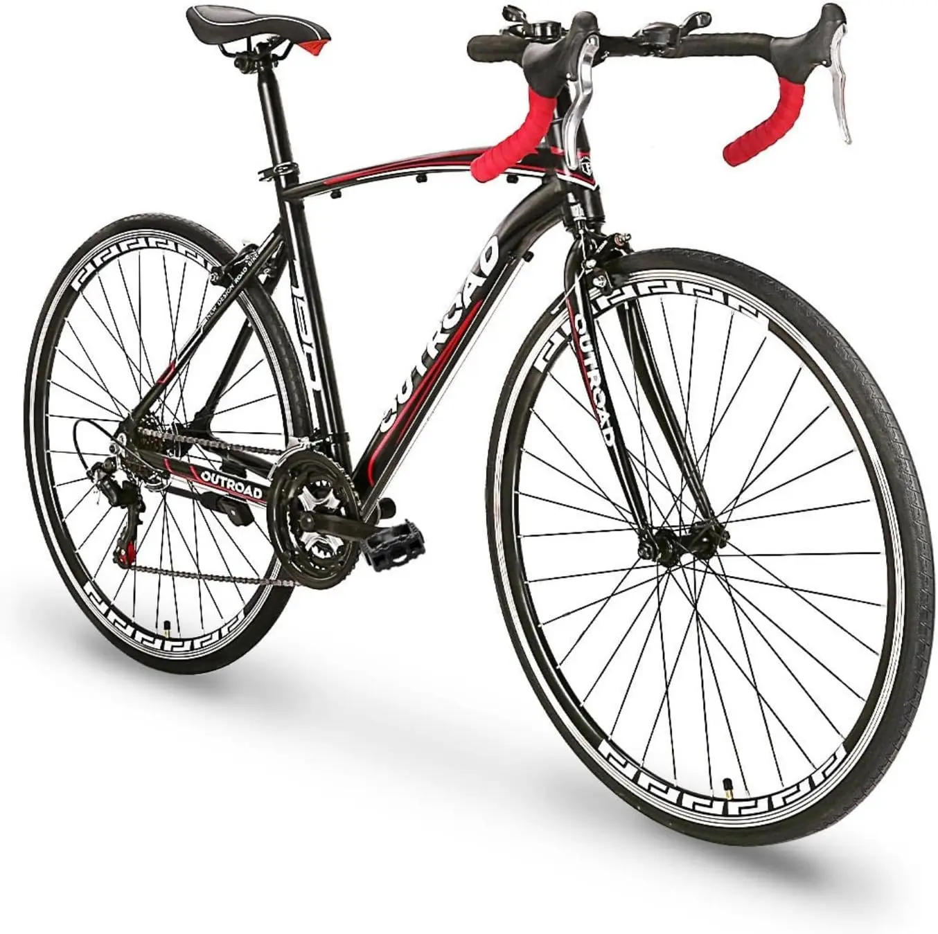 Road bikes with lightweight aluminum alloy frame and dual disc/V-type brakes for both male and female adults