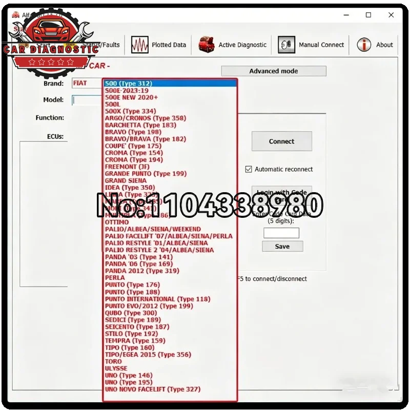 Hot Sell AlfaOBD v 2.5.7.0 For Windows Licensed - Diagnosis For Alfa/Fiat/Lancia/Abarth/Dodge/RAM/Chrysler/Jeep/Peugeot/Citroën