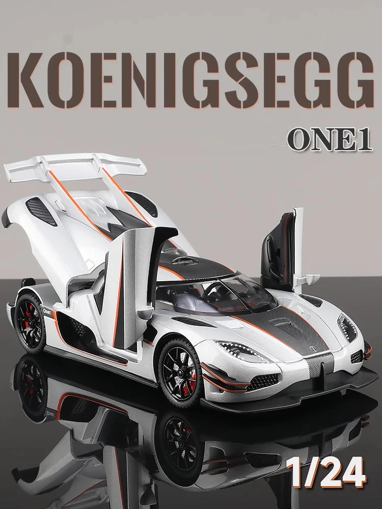 

1:24 Koenigsegg One Alloy Car Model Simulation Sound And Light Pull Back Toy Car Metal Sports Car Boys Collection Ornaments Gift