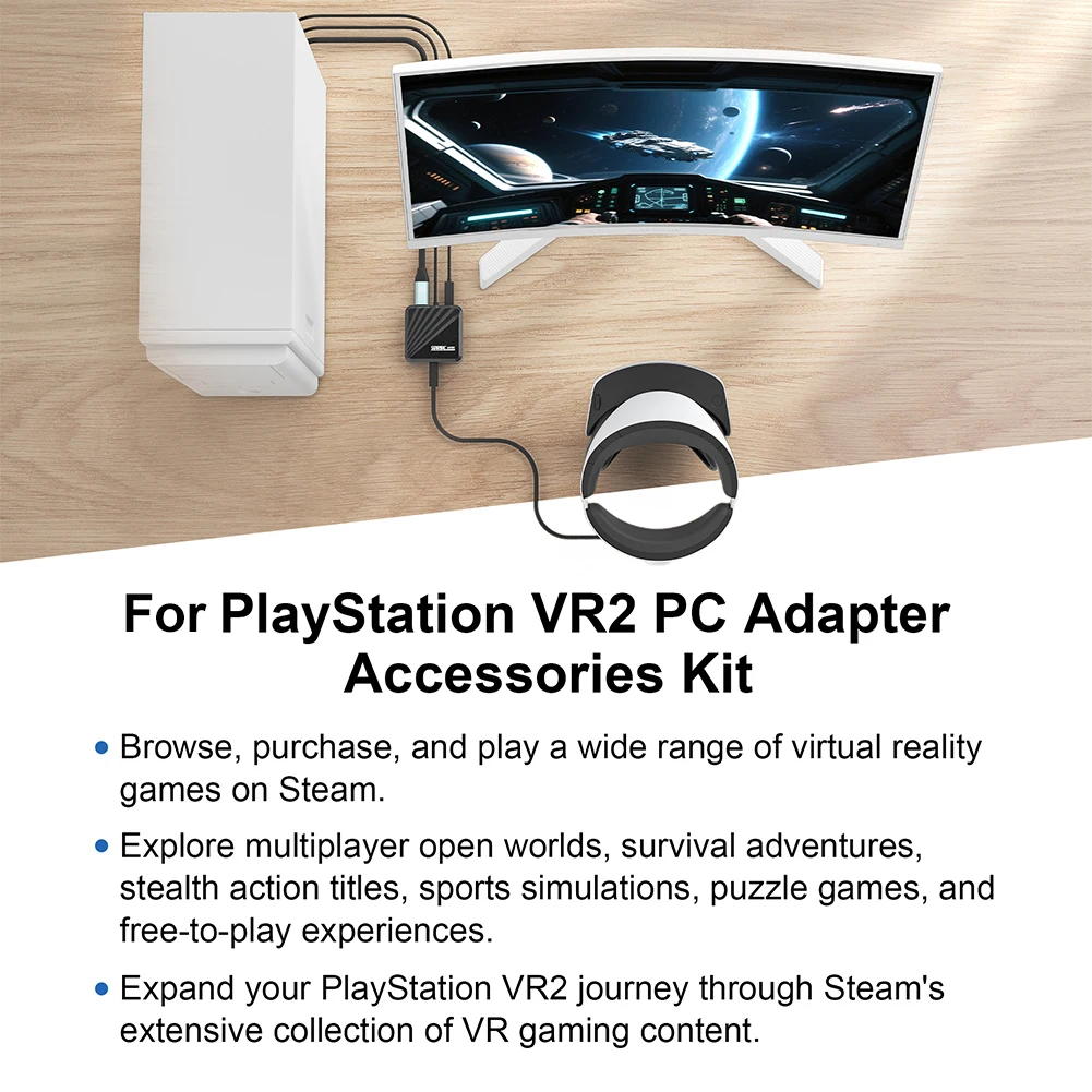 ل PS VR2 PC محول الملحقات عدة محول الطاقة وكابل DP لنظام التشغيل Windows PC محول ملحقات الألعاب