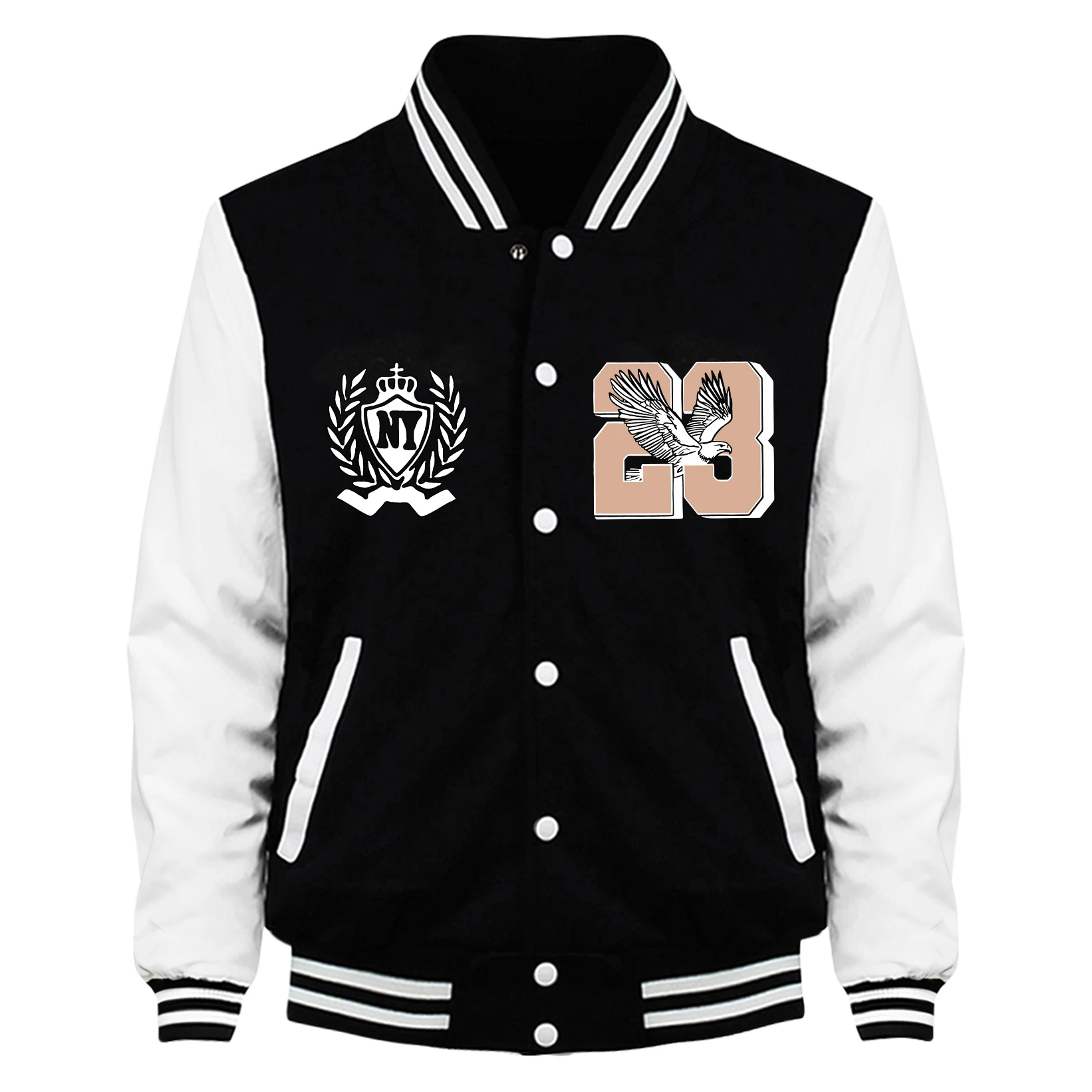 

Soaring Like An Eagle In New York Coat Men Fleece Baseball Jackets Autumn Oversize Jacket Casual All-Match Streetwear Unisex