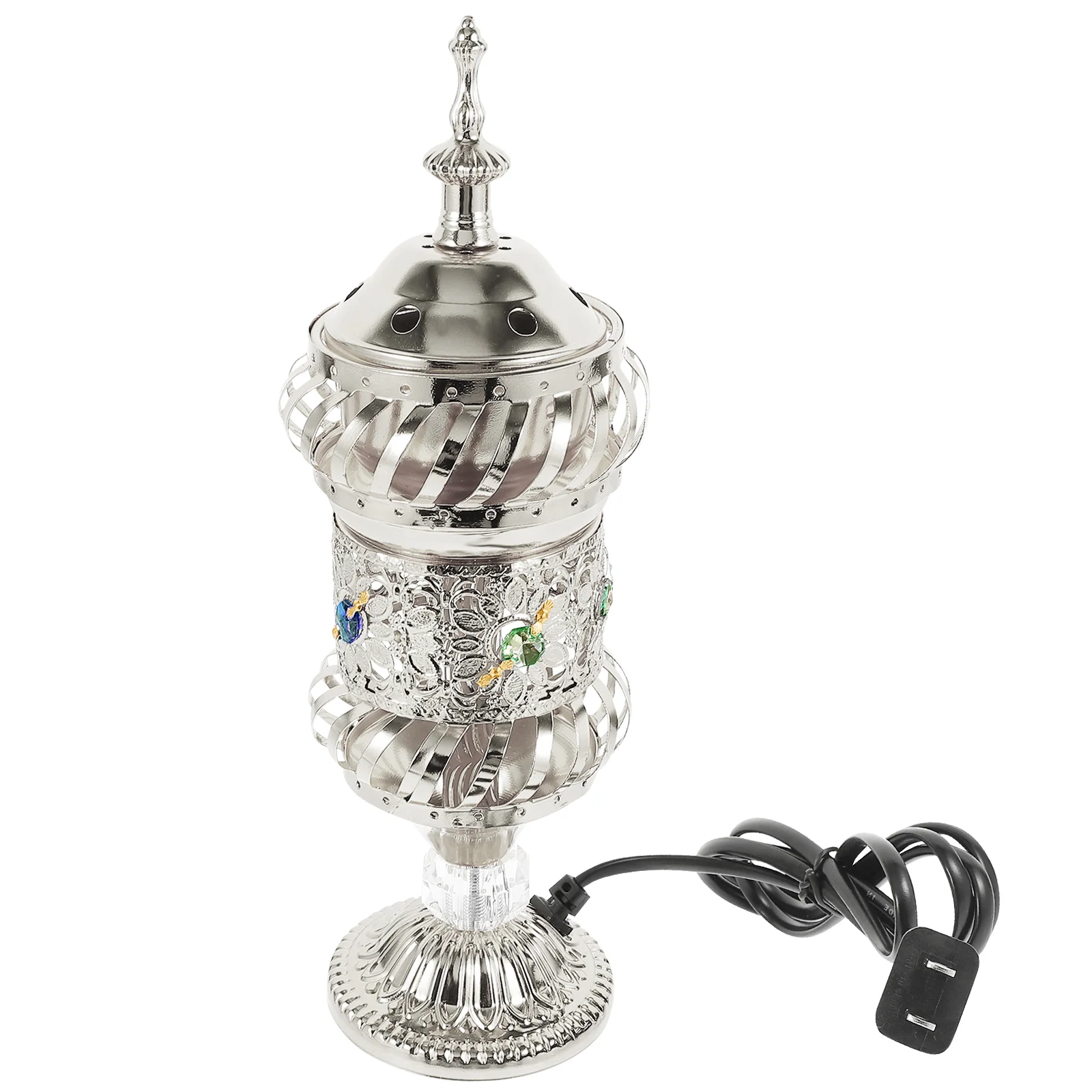 Middle Eastern Festival Plug-in Metal Small Incense Burner Sandalwood Charcoal Indoor Electric Censer Decor