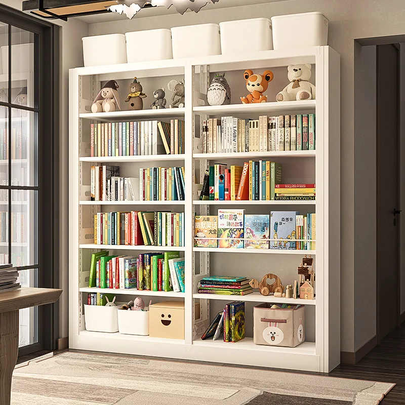 #Household Library Bookshelf Steel Children's Bookcase Simple Living Room Floor Shelf Multi-layer Iron Book Shelf
