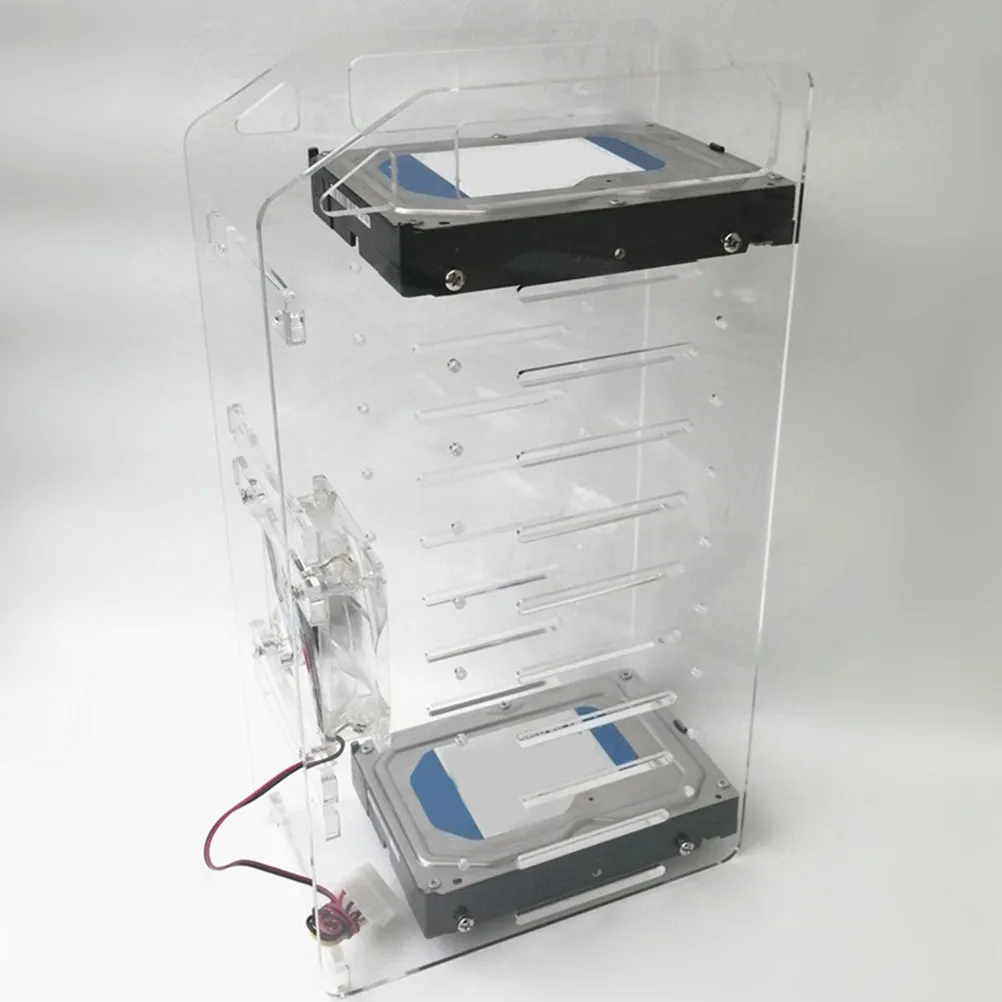 1Set Multi-Layer Transparent Hard Drive Rack 3.5 Inch Mechanical Hard Disk Bracket Heat Dissipation Mounting Rack