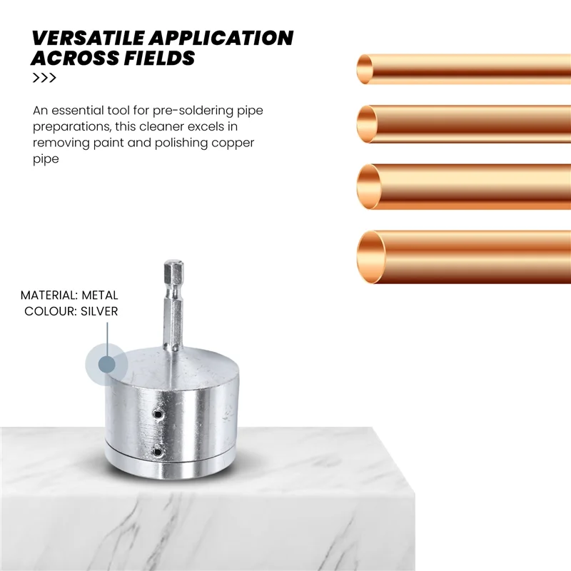 

J1UL1N Metal Copper Pipe Cleaner,Tube Cleaning Brush For Power Drill Copper Tube Cleaner Brush For Drill