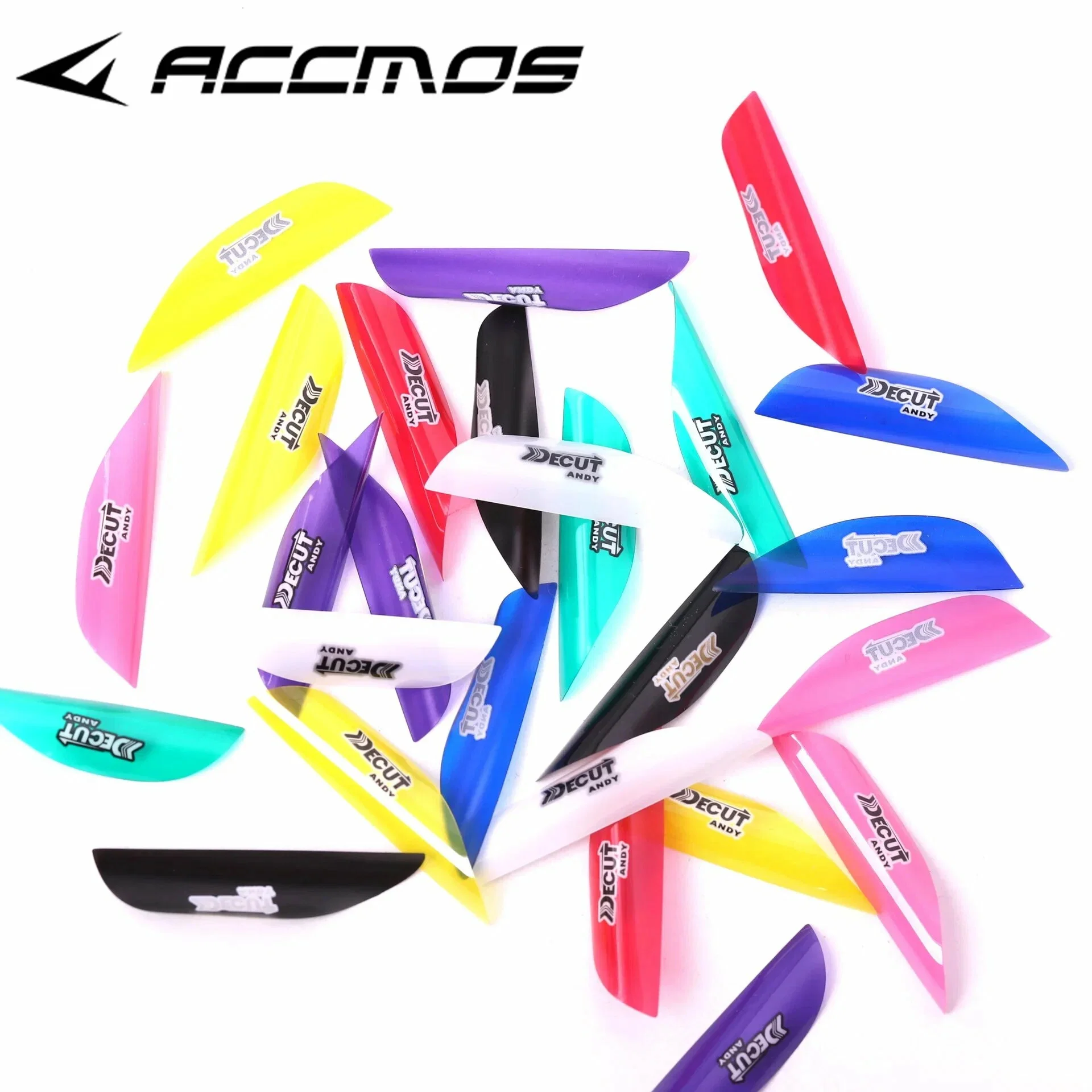DECUT 50pcs Arrow Spiral Feathers 1.75-Inch Spin Vane Arrow Shaft Fletche Right Wing With Sticker Tape Archery Accessorie