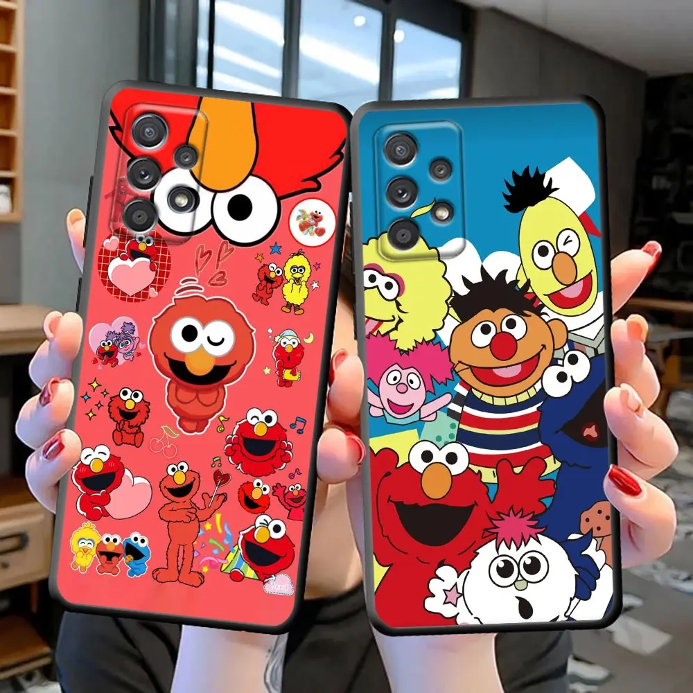 Custodia per telefono per Samsung S7 S8 S9 S10 4G Lite S10e S20 S21 FE S22 S23 Plus custodia Ultra 5G Capa Para Cute Cookies ELMO Sesame Street