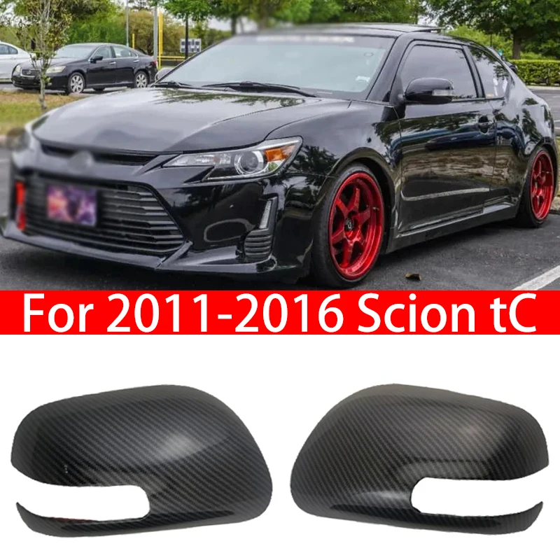 

For 2011-2016 Scion tC Car Rearview Side Mirror Cover Wing Cap Exterior Sticker Door Rear View Case Trim Auto Carbon Fiber Look