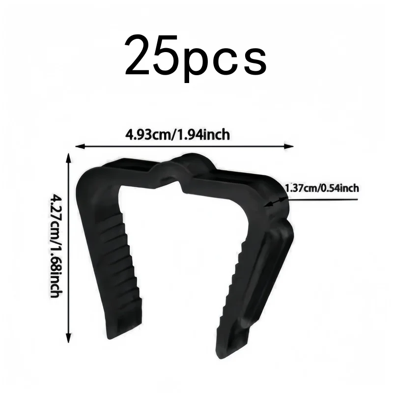 25 pcs Black Outdoor Light Clips, Sturdy and Easy to Install, for Christmas Lights, Party Decorations and Yard Lighting