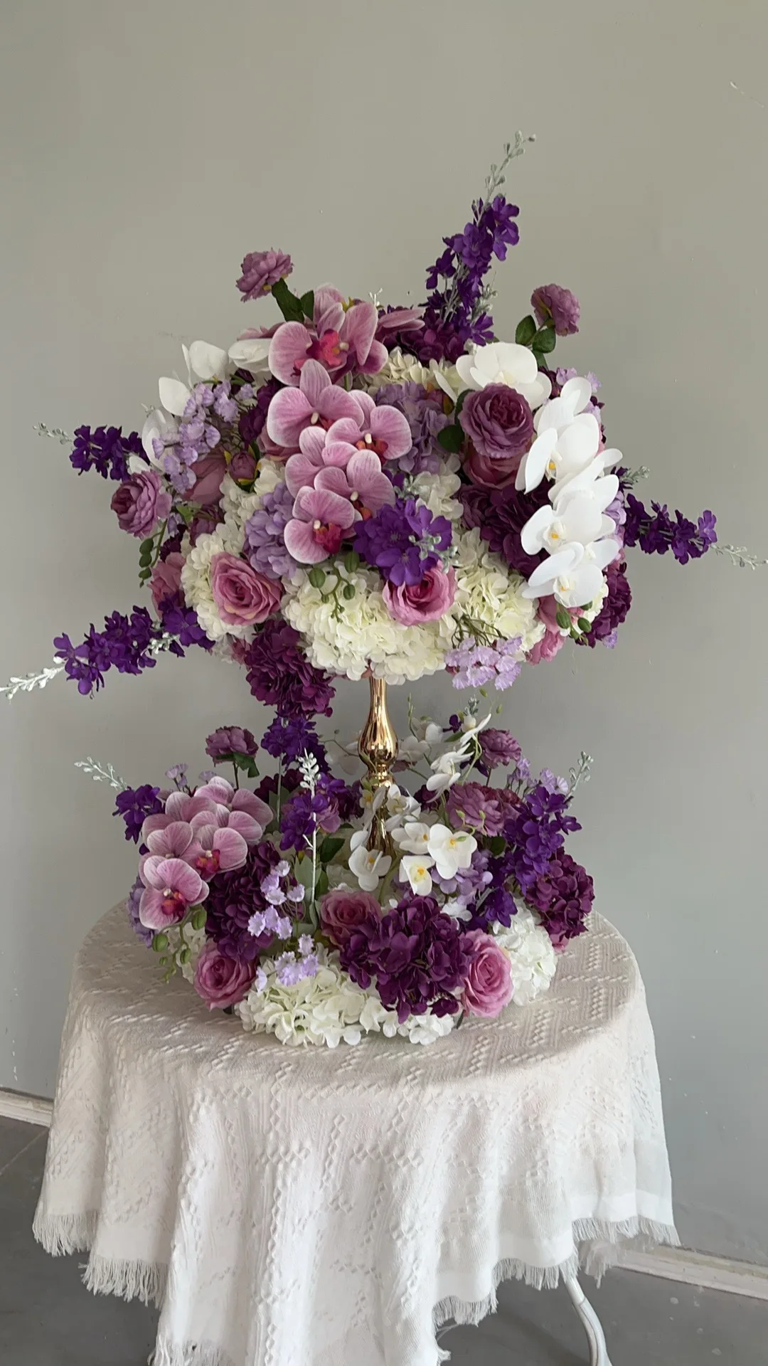 70CM Lila Künstliche Orchideen-Blumenkugel Hochzeitstisch-Mittelstück Kerzenhalter Deko Künstliche Seidenblumen-Arrangements für Events und Partys – Detail 1