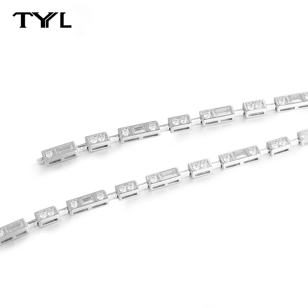 

TYYL 925 Sterling Silver with 5A Cubic Zirconia Bracelet Custom Jewelry