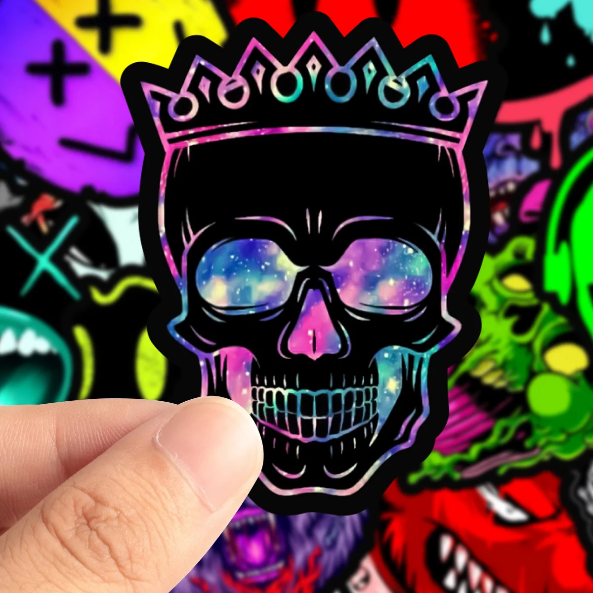 50Pcs Horror Skull Grimace Stickers Graffiti for DIY Phone Laptop Guitar Travel Luggage Car Skateboard Helmet Bottle