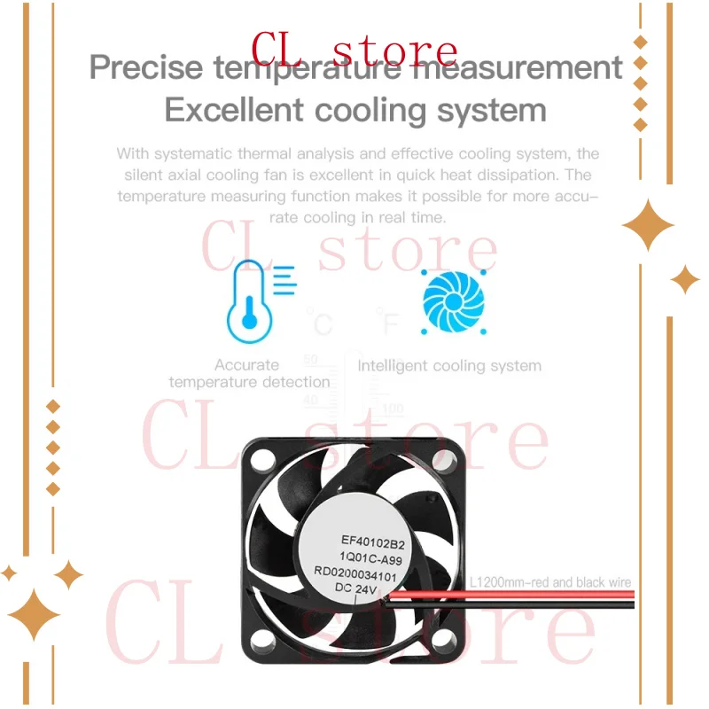 24V 4010 Silent Axial Cooling Fan Fluid 4800r/min Low Noise Upgrade For CR-10 V2 V3 Ender-3 Pro Ender-5 PLUS ET4 ET5 3D Printer