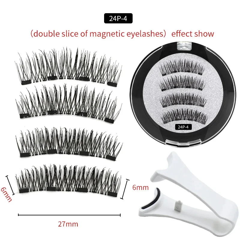 3D Magnetic False Eyelashes Reusable Magnetic Eyelashes With 4 Magnetic Lashes Natural Eyelash Extension Makeup Tools