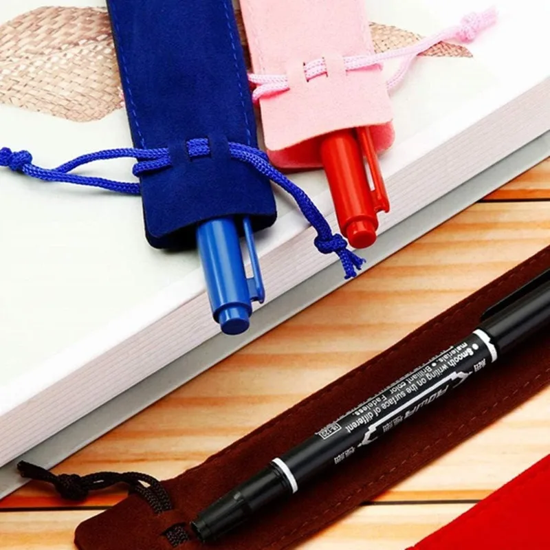 25-teiliges Samt-Federmäppchen-Set mit Kordelzug – weiche Tasche für Stifte, Bleistifte und Schreibwaren
