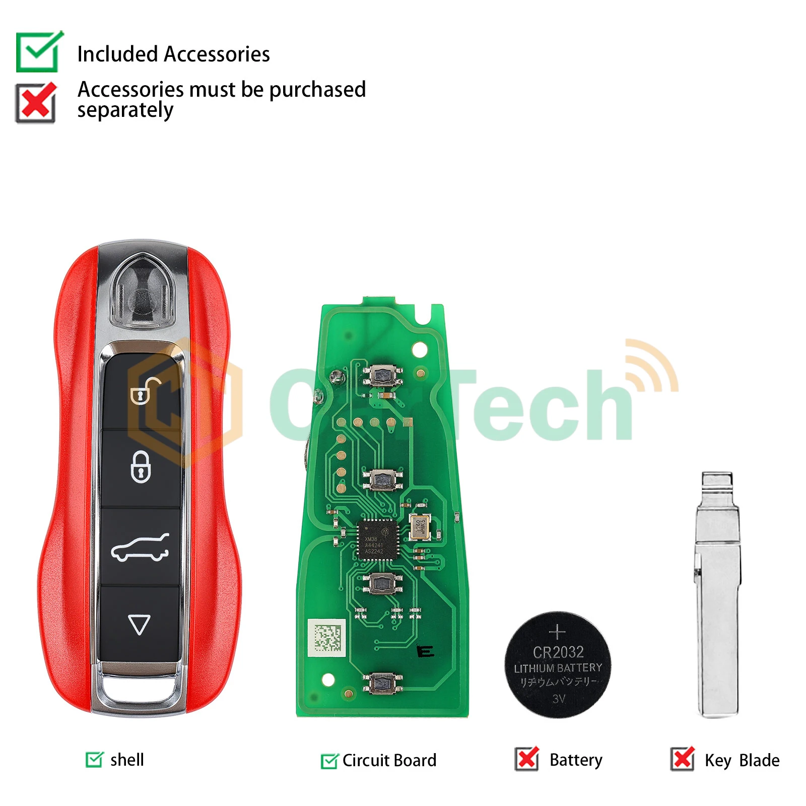 1PCS Xhorse Universal Smart Remote Key For Porsche Style XSPS01EN XM38 4 Button