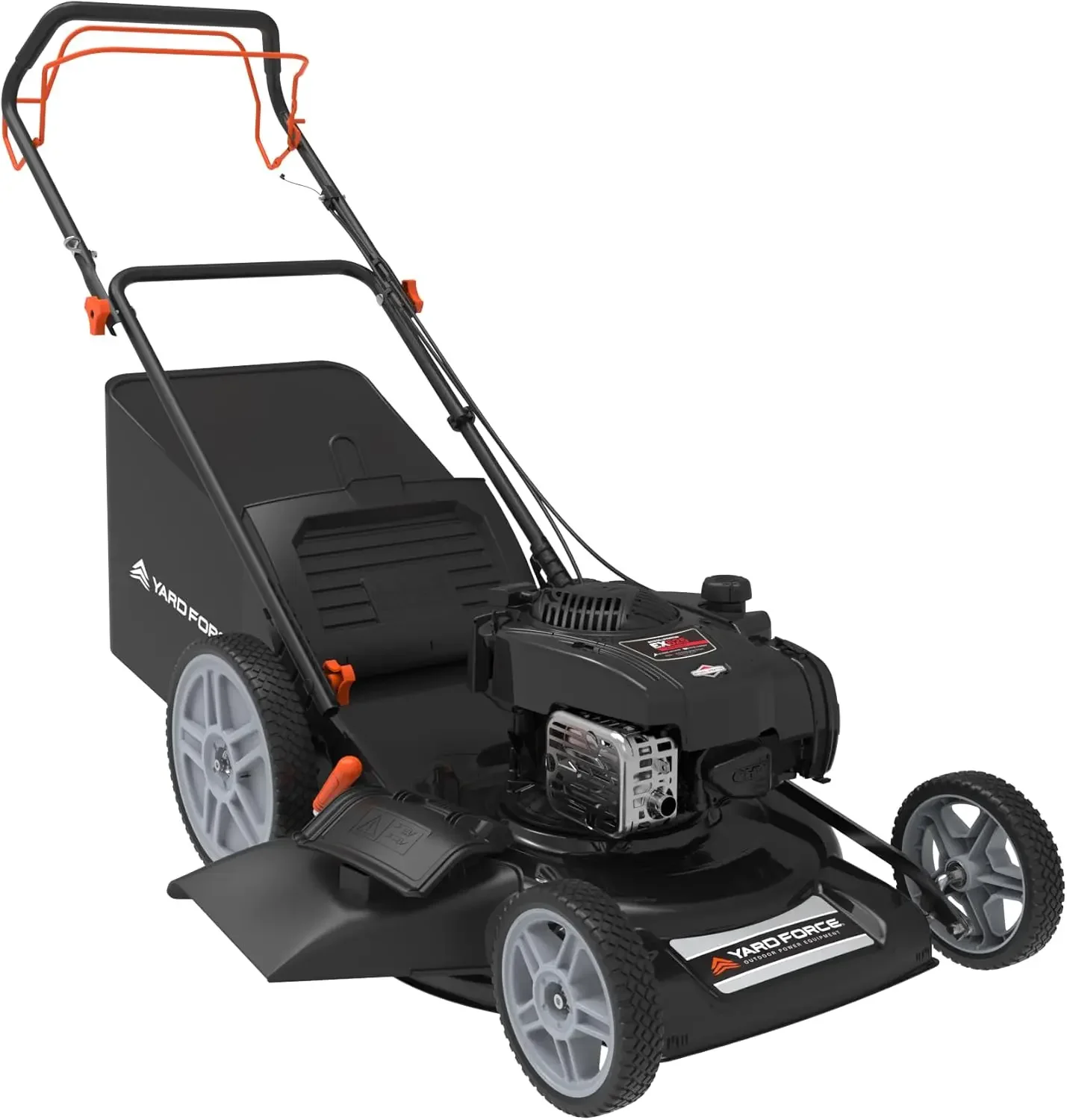 

Mower Briggs & Stratton 150cc Gas Engine 22-inch Steel Deck 3-in-1 Mulch, Bag, Side Discharge, 12-inch High Rear Wheels
