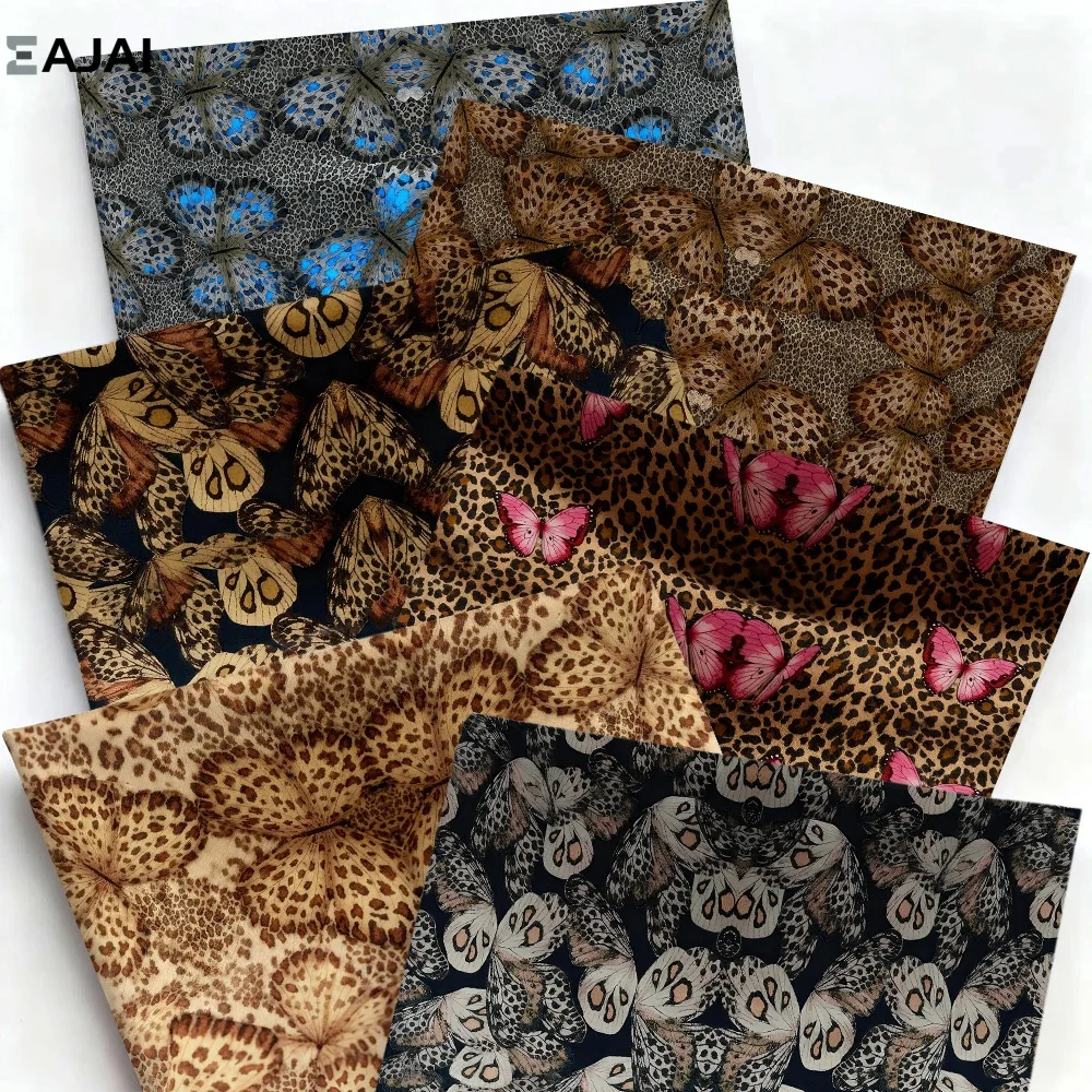 

Fashion Leopard Print Fabric Cloth Material 100% Polyester Soft Twill for DIY Costume Dress Sewing Handmade Craft