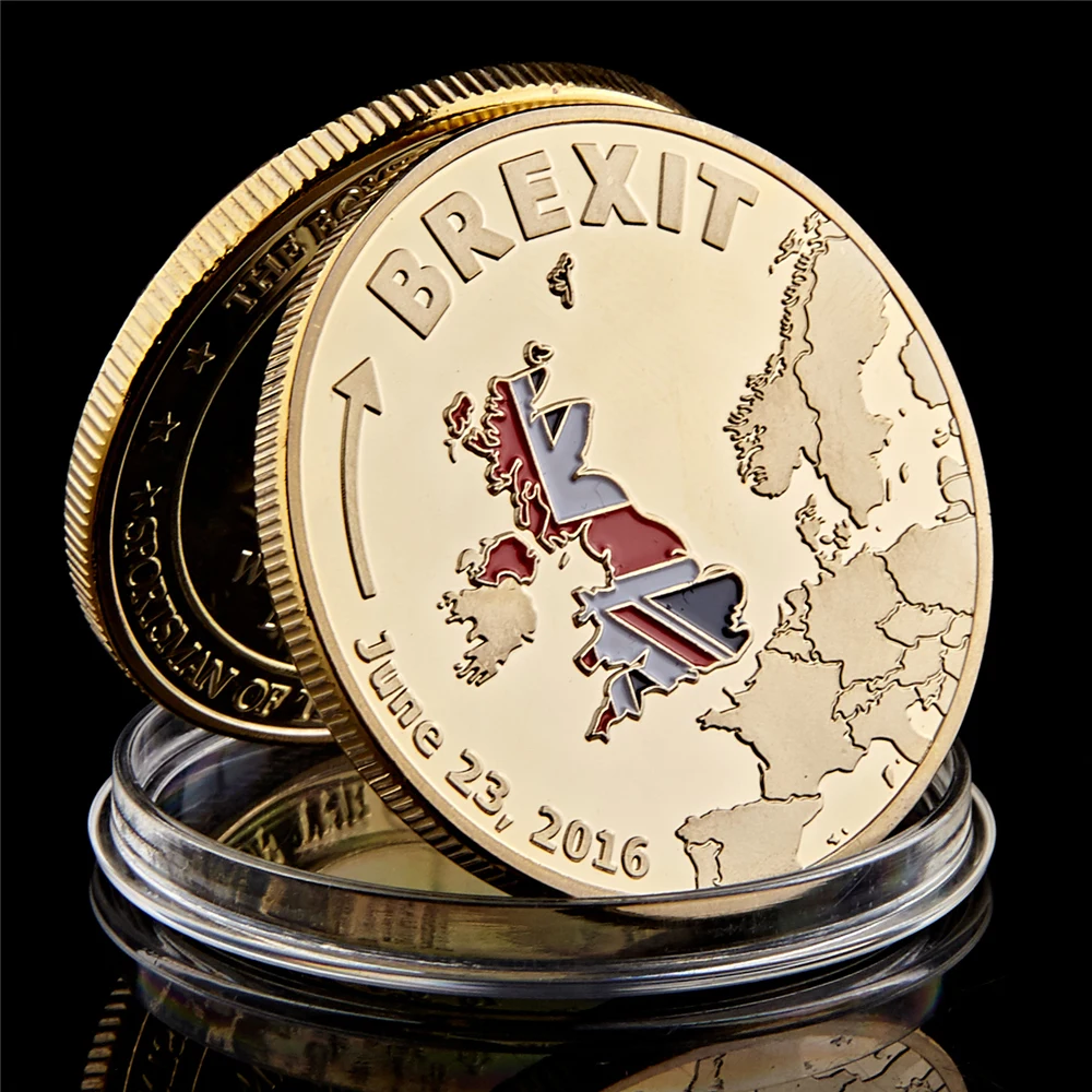 June 23 2016 UK Brexit EU Referendum Independence Gold/Silver Plated Coin Collection With Protection Capsule