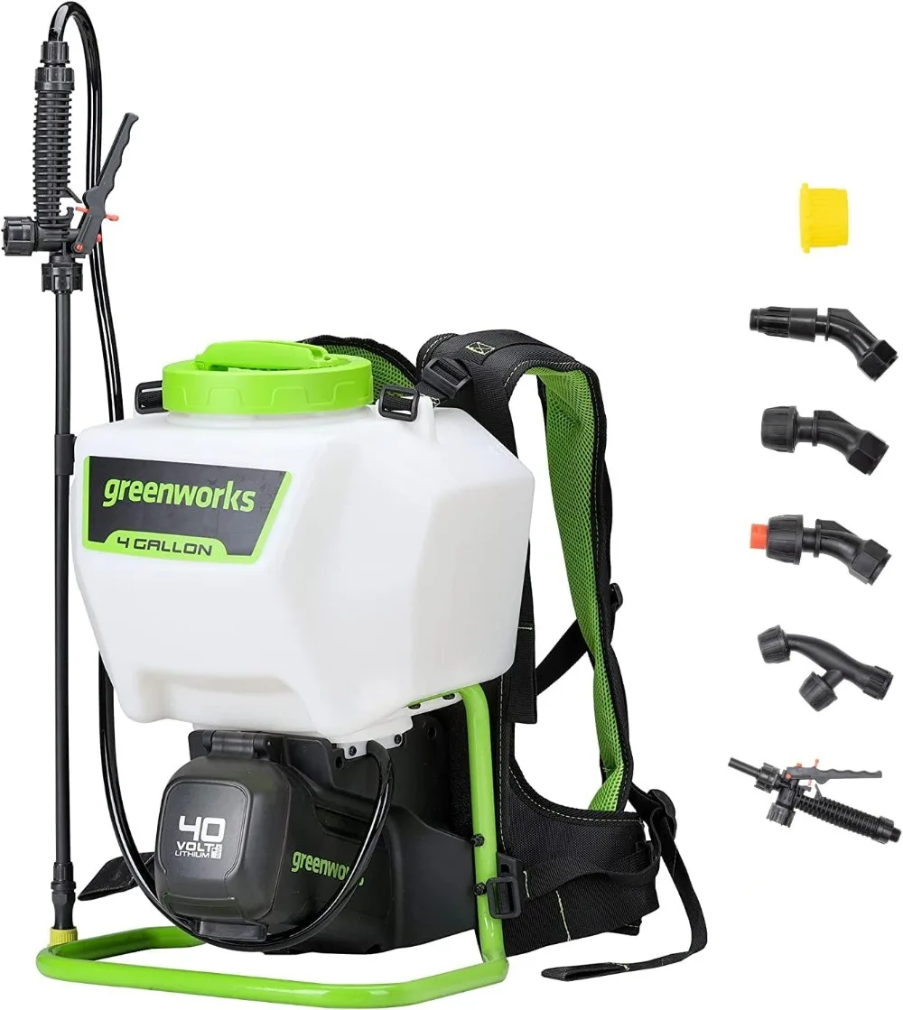 40V Cordless Backpack Sprayer (4 Gallon / 5 Tips / 25 FT Spray) for Weeding, Spraying, and Cleaning, Tool Only