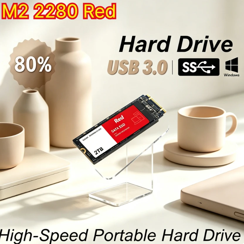 

[Brand+] Original M2 2280 Red SSD High Speed Read Solid State Drive Large Capacity Storage Disk For Laptop Desktop PC Notebook