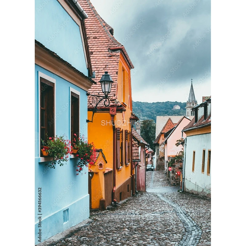 Backمشهد التصوير الخلفيات ، التصوير الدعائم ، صورة الزفاف ، خلفيات الصورة ، استوديو ، عرض الشارع الأوروبي ، JJD-09 ، 211229