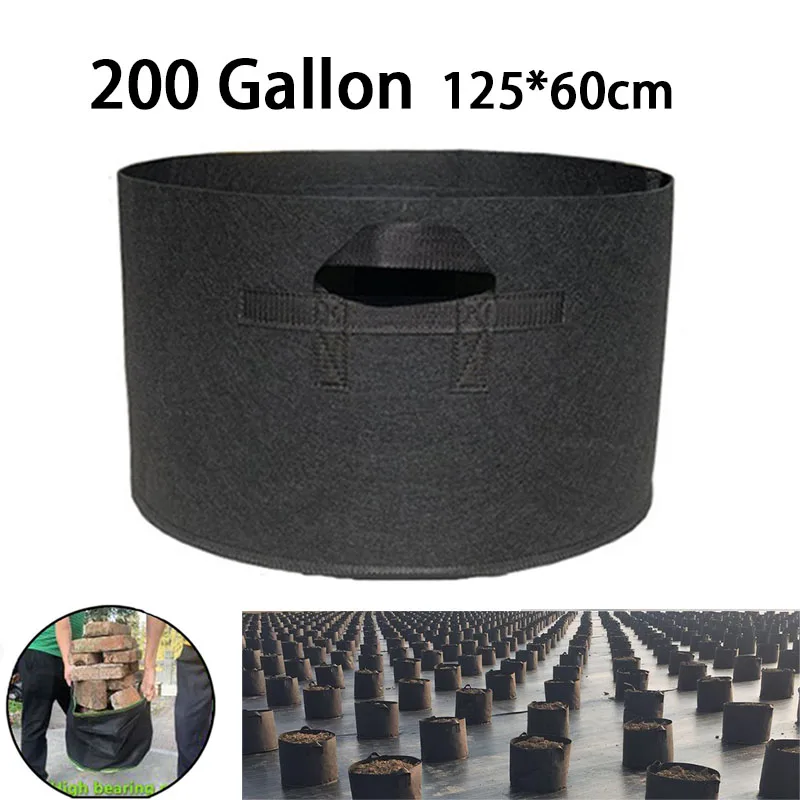 

200 Gallon Large Capacity Fabric Plant Grow Bags Growing Pots Garden Vegetable Flower Planting Container Gardening Bag