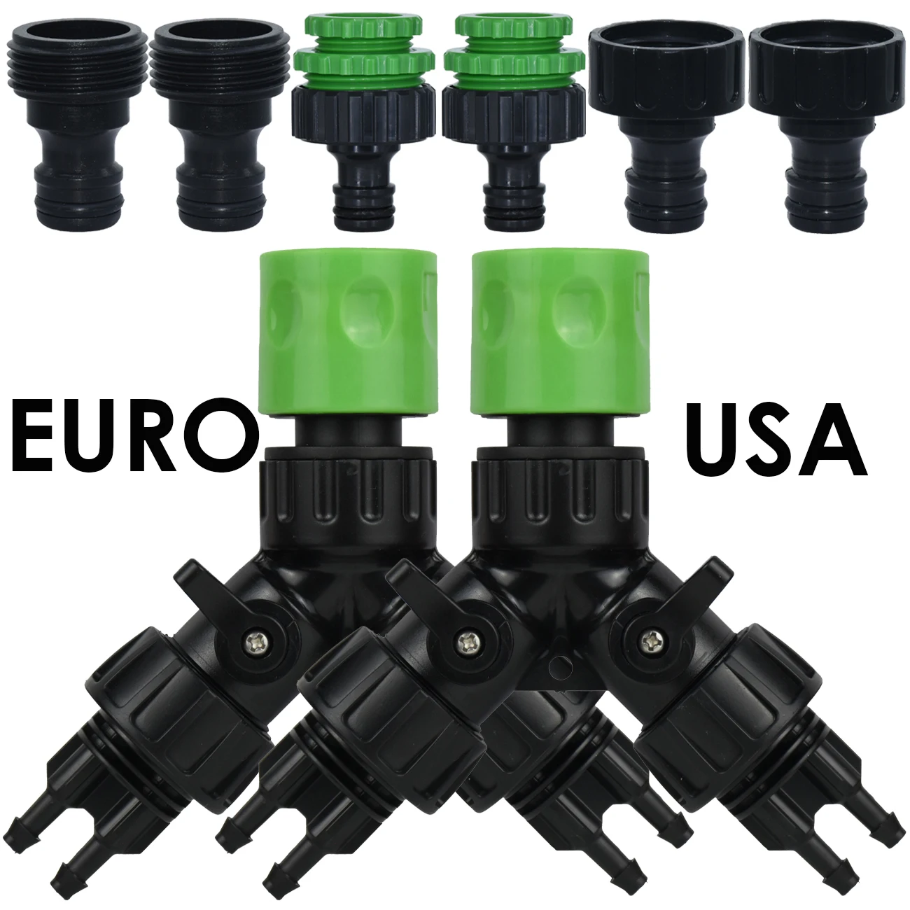 KESLA Tap Adapter 2-Way 4-Way złącze rozdzielacz EURO USA 3/4 \'\'do 1/4\'\' rury dla podlewanie ogrodu wąż nawadniania kropelkowego System