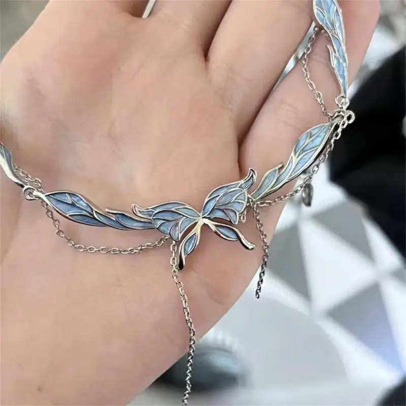 C71E Butterfly Collarbone Chain Alloy Simple Short Chain Chain Collar Joyería para varias ocasiones