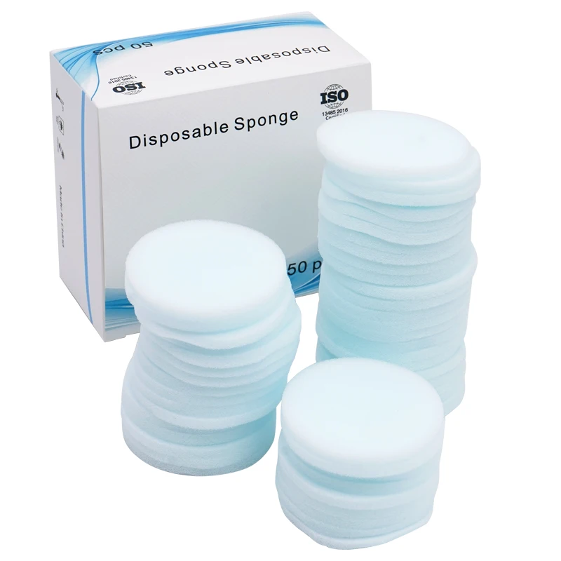 50pcs Dental Disposable Sponge Endo Root Canal Files Cleaning Pads Soft Dentist Stand Replacement Clean Foam Sponges