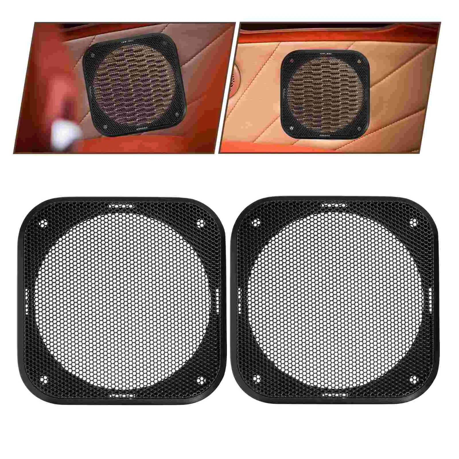 

2 Pcs Decorative Circle Speaker Grille Speakers Subwoofer Iron Car Metal Grills