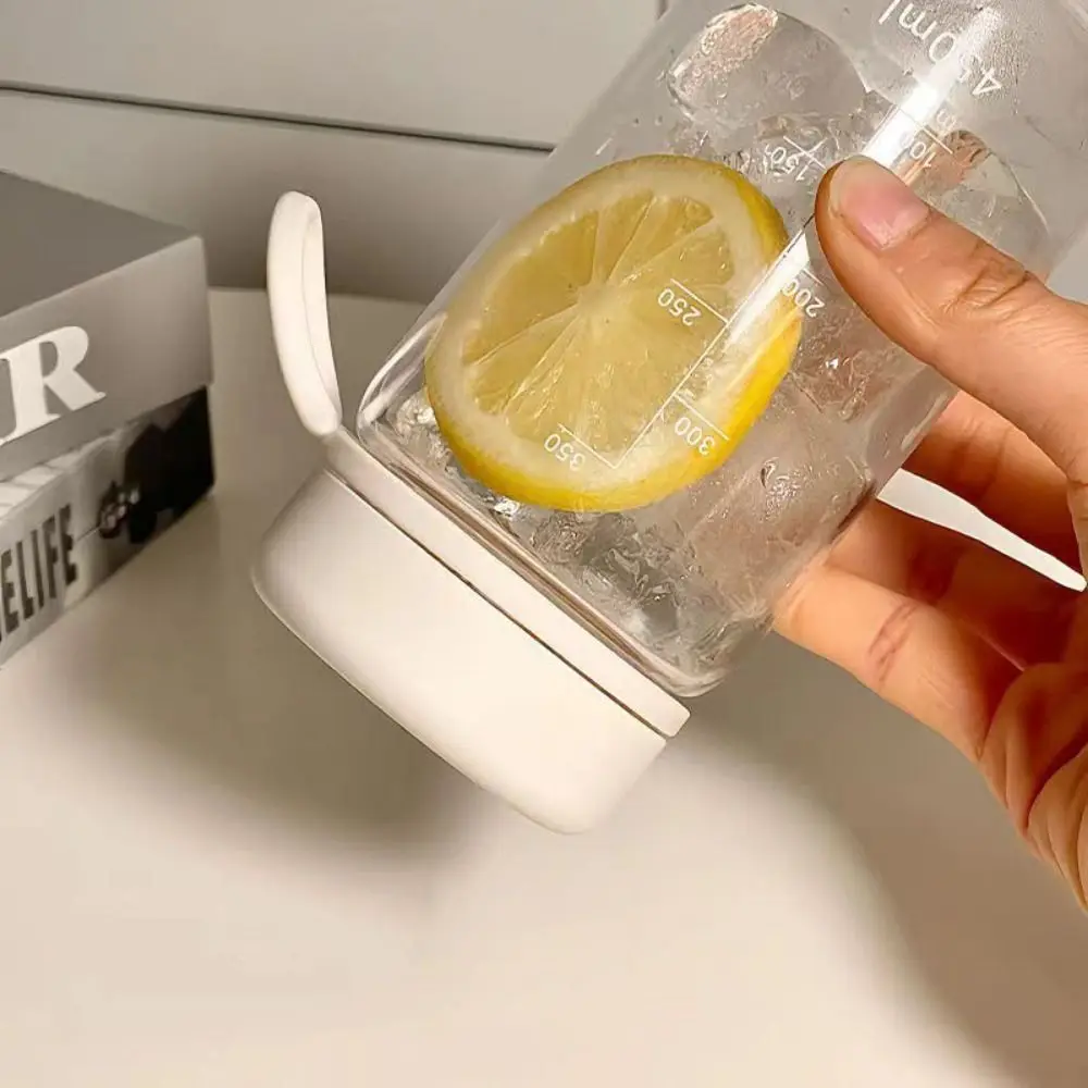 450ml Transparent Plastic Cup Transparent Leakproof Milk Water Bottles Fall Prevention Lifting Rope Drinking Water Bottle Juice