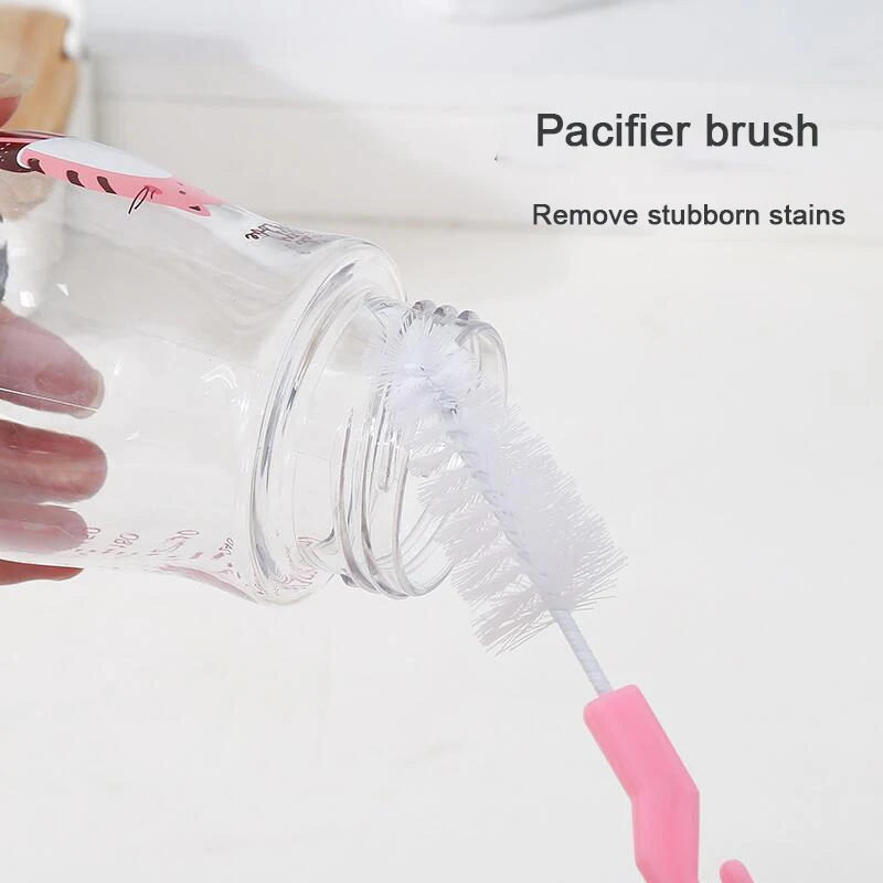 360°rotation with 7 Brushes Per Set Sponge Rotating Baby Nipple Cup Nipple Cleaning Brush Set Handheld Baby Bottle Cleaning Tool image 5