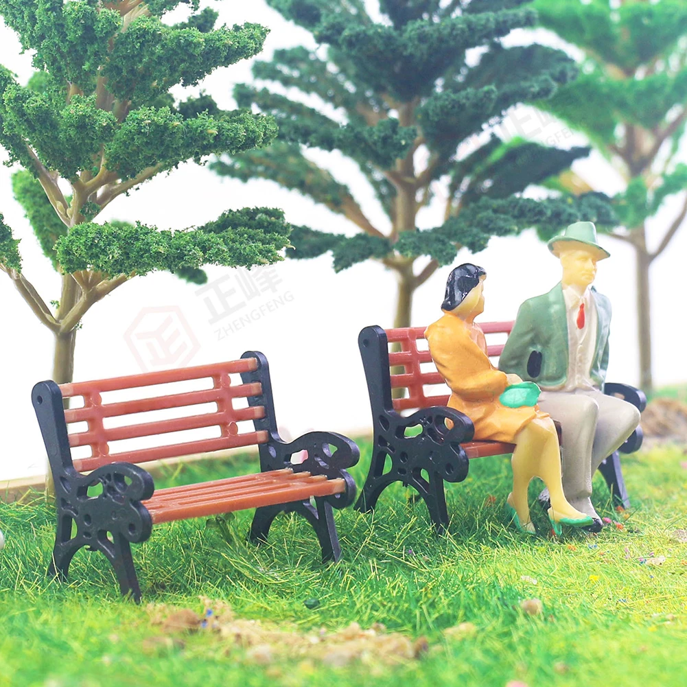 Miniature Park Benches Pack of 10 for Model Railways in HO OO Scales and 1:75 1:100 1:200 Architectural Dioramas